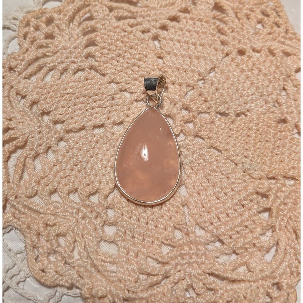 Rose Quartz Pendant 925 Sterling Silver